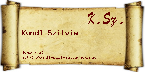 Kundl Szilvia névjegykártya