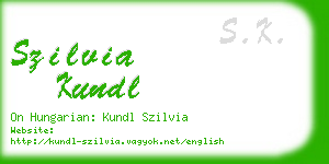 szilvia kundl business card